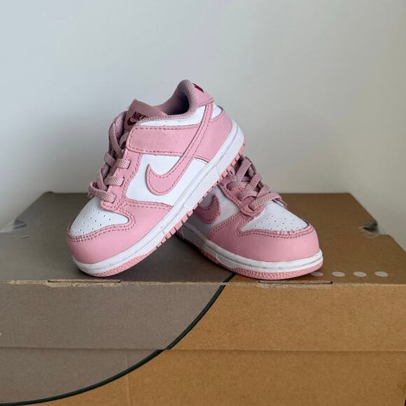 Nike Dunk Low ‘Pink/White’ Toddler Sneakers - SZ 7 C - Picture 2 of 12